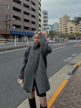 「アイテム（ダウンジャケット/コート）」を使った、吉本杏奈さん（レディース・164cm）の秋コーディネート