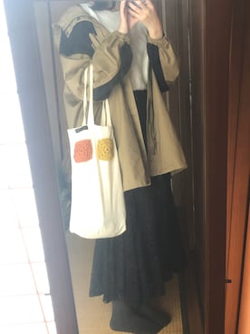 「ニコアンド」｜「アイテム（マウンテンパーカー）」を使った、すうさん（レディース・161cm）の春コーディネート