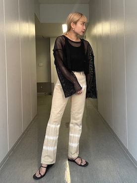 「ごきげんウィーク」｜「アイテム（Tシャツ/カットソー）」を使った、MOMOKAさん（レディース・160cm）の春コーディネート