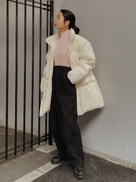 「Ungrid（アングリッド）のアイテム（ブルゾン）」を使った、MOMOKAさん（レディース・160cm）の冬コーディネート