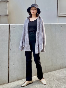 「Ungrid（アングリッド）のアイテム（ハット）」を使った、MOMOKAさん（レディース・160cm）の冬コーディネート