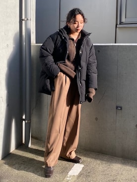 「Ungrid（アングリッド）のアイテム（ブルゾン）」を使った、MOMOKAさん（レディース・160cm）の秋コーディネート