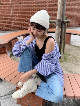 「コンバース」｜MOMOKAさん（レディース・160cm・20代）の冬コーディネート