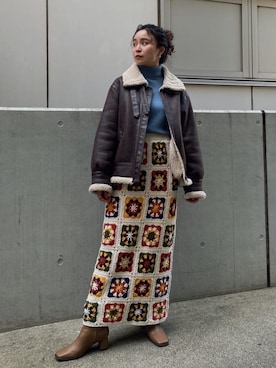 「Ungrid（アングリッド）のアイテム（ブルゾン）」を使った、MOMOKAさん（レディース・160cm）の秋コーディネート