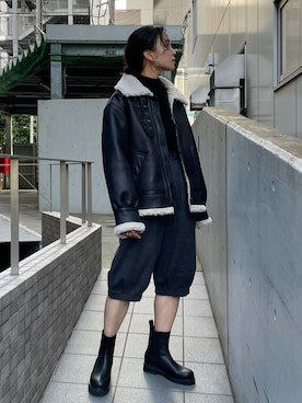 「Ungrid（アングリッド）のアイテム（ブルゾン）」を使った、MOMOKAさん（レディース・160cm）の秋コーディネート