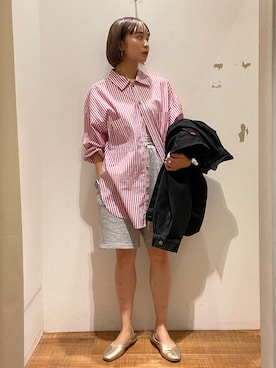 「Ungrid（アングリッド）のアイテム（ブルゾン）」を使った、MOMOKAさん（レディース・160cm）の夏コーディネート