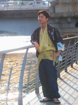 「アイテム（浴衣）」を使った、ウラノス🐳さん（メンズ・175cm）の秋コーディネート