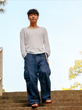 「アイテム（ビーチサンダル）」を使った、ウラノス🐳さん（メンズ・175cm）の秋コーディネート