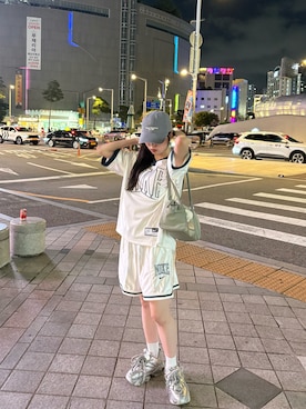 「アイテム（ジャージ）」を使った、Chihiro🌚さん（レディース・153cm）の夏コーディネート