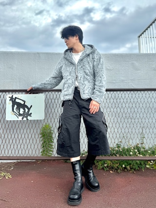 【未使用】TRANCE WORK ノーカラージャケット&パンツ ブラック ブラック系｜ジャケット｜TRANS WORK(Lサイズ)(トランスワーク(L