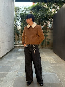 「STUDIOUS（ステュディオス）のアイテム（パンツ）」を使った、けいさん（メンズ・173cm）の冬コーディネート