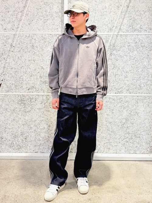 アディダス TG FZ ダブルジップパーカー フーディー グレー Lサイズ TG FZ パーカー / アディダスオリジナルス adidas Originals（パーカー