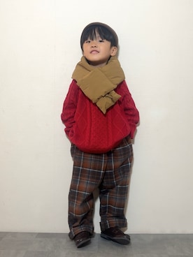 「アイテム（ファッション雑貨）」を使った、YU⭐︎さん（キッズ・100cm）の冬コーディネート
