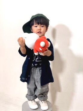 「アイテム（キャップ）」を使った、YU⭐︎さん（キッズ・80cm）の夏コーディネート