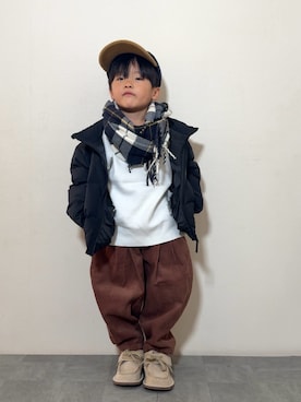 「アイテム（ネックウォーマー/スヌード）」を使った、YU⭐︎さん（キッズ・100cm）の冬コーディネート