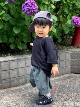 「アイテム（キャップ）」を使った、YU⭐︎さん（キッズ・80cm）の夏コーディネート