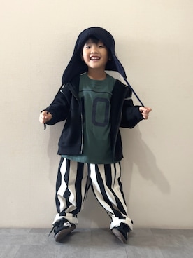 「アイテム（帽子）」を使った、YU⭐︎さん（キッズ・100cm）の秋コーディネート