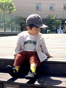 「アイテム（キャップ）」を使った、YU⭐︎さん（キッズ・80cm）の春コーディネート
