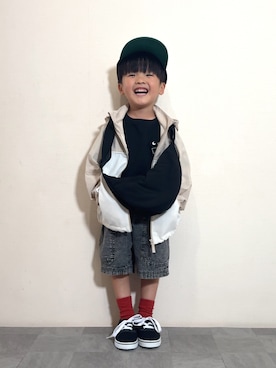 「アイテム（バッグ）」を使った、YU⭐︎さん（キッズ・100cm）の夏コーディネート