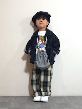 「アイテム（バッグ）」を使った、YU⭐︎さん（キッズ・100cm）の秋コーディネート