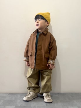 「アイテム（ニットキャップ/ビーニー）」を使った、YU⭐︎さん（キッズ・100cm）の秋コーディネート