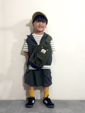 「アイテム（キャップ）」を使った、YU⭐︎さん（キッズ・100cm）の夏コーディネート