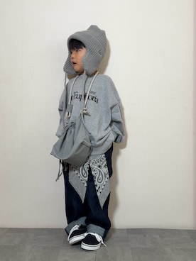 「アイテム（デニムパンツ）」を使った、YU⭐︎さん（キッズ・100cm）の秋コーディネート