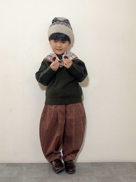 「アイテム（帽子）」を使った、YU⭐︎さん（キッズ・100cm）の秋コーディネート