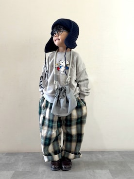 「アイテム（スウェット）」を使った、YU⭐︎さん（キッズ・100cm）の秋コーディネート