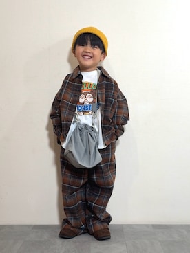 「アイテム（シャツ/ブラウス）」を使った、YU⭐︎さん（キッズ・100cm）の秋コーディネート