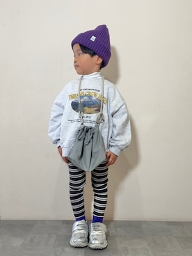 「アイテム（スウェット）」を使った、YU⭐︎さん（キッズ・100cm）の秋コーディネート