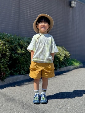 「IFME（イフミー）のKIDS｜IFME 両ベルトウォーターシューズ（サンダル）」を使った、YU⭐︎さん（キッズ・100cm）の夏コーディネート