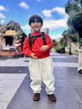 「アイテム（スウェット）」を使った、YU⭐︎さん（キッズ・100cm）の秋コーディネート