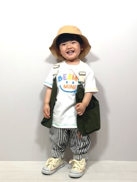 「アイテム（その他パンツ、ホワイト系）」を使った、YU⭐︎さん（キッズ・90cm）の春コーディネート