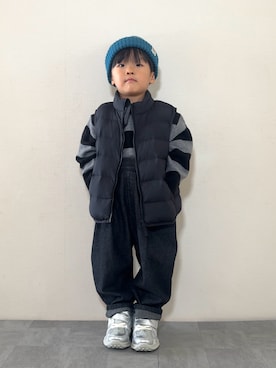 「アイテム（ニット/セーター）」を使った、YU⭐︎さん（キッズ・100cm）の秋コーディネート