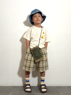 「KiU（キウ）のアイテム」を使った、YU⭐︎さん（キッズ・100cm）の夏コーディネート