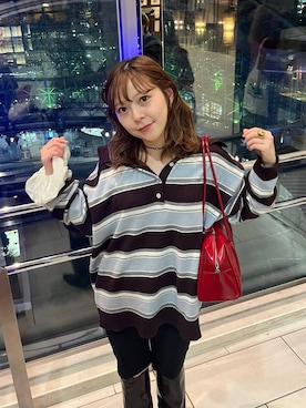 「アイテム（シュシュ）」を使った、Minaさん（レディース・153cm・20代）の秋コーディネート