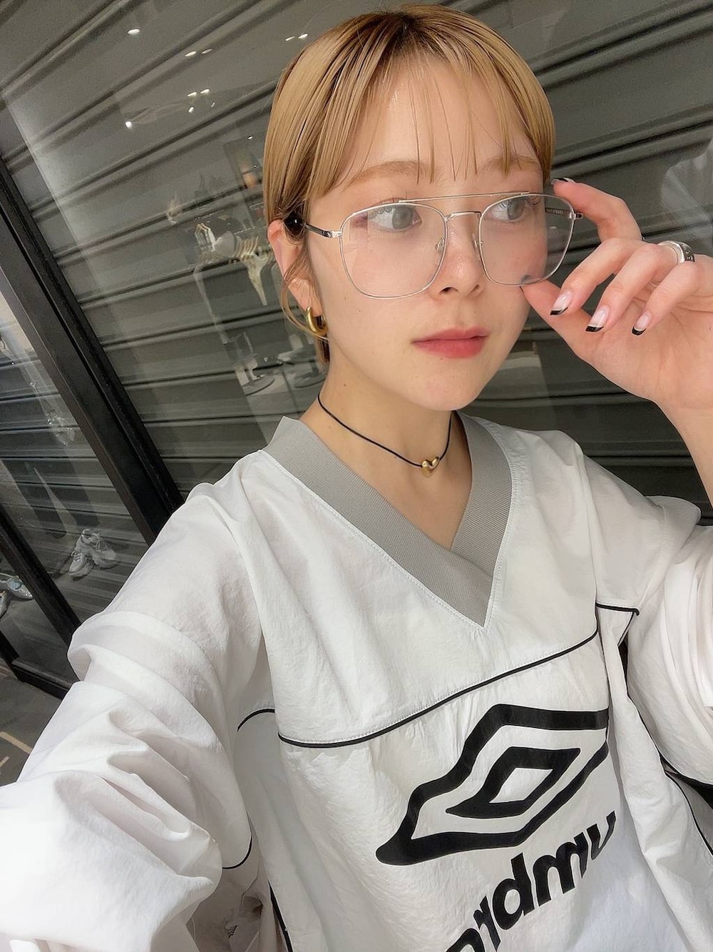 「LOWRYS FARM、メガネ、メガネ女子」｜「LOWRYS FARMのＥＹＥＷＥＡＲ　128533（メガネ、イエロー系）」を使った、Minaさん（レディース・153cm）の秋コーディネートの1枚目の写真