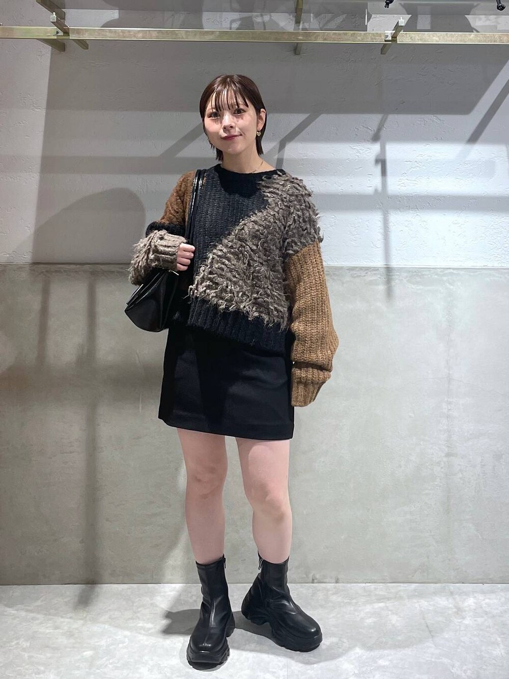 「LOWRYS FARM」｜「LOWRYS FARMのストレッチスニーカーブーツ　133385（ブーツ、ブラック系）」を使った、Minaさん（レディース・153cm）の秋コーディネートの1枚目の写真