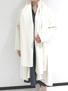 「Rouge vif（ルージュヴィフ）のアイテム（ノーカラーコート）」を使った、mikikiさん（レディース・165cm）の秋コーディネート