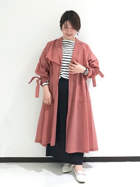 「Rouge vif（ルージュヴィフ）のアイテム（トレンチコート）」を使った、mikikiさん（レディース・165cm）の春コーディネート