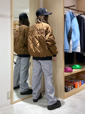 「チェック柄に恋してる」｜「アイテム（ブルゾン）」を使った、Raさん（レディース・156cm）の冬コーディネート