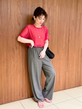 「Hender Scheme（エンダースキーマ）のアイテム」を使った、SHOさん（レディース・153cm）の夏コーディネート