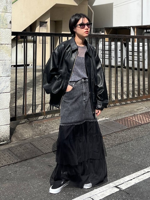 Reunion TOUR 2021 ジャケット 黒　XL RAGEBLUE渋谷店ぴえさんのブルゾンを使ったコーディネート - ZOZOTOWN