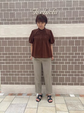 「Te chichi（テチチ）のアイテム（サンダル）」を使った、　あいか🧸さん（レディース・159cm）の夏コーディネート