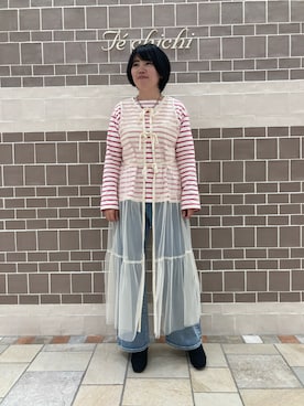 「ボーダーTシャツ」｜「アイテム（ワンピース/ドレス）」を使った、　あいか🧸さん（レディース・159cm）の冬コーディネート