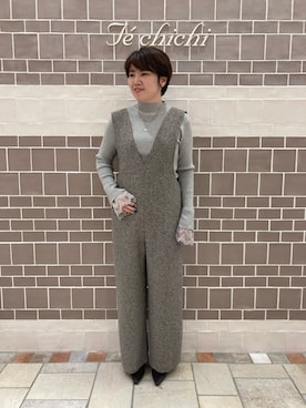 「Te chichi（テチチ）のアイテム（オールインワン・サロペット）」を使った、　あいか🧸さん（レディース・159cm）の冬コーディネート