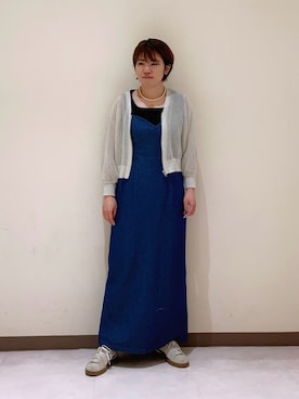 「デニムキャミワンピース」｜　あいか🧸さん（レディース・159cm）の春コーディネート