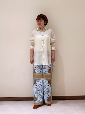 「Te chichi（テチチ）のアイテム（パンツ）」を使った、　あいか🧸さん（レディース・159cm）の春コーディネート