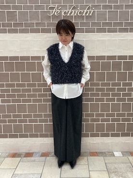 「Te chichi（テチチ）のアイテム（ベスト）」を使った、　あいか🧸さん（レディース・159cm）の秋コーディネート